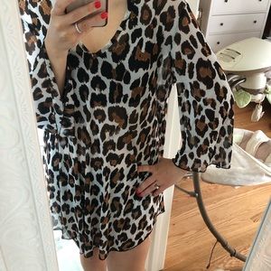 Leopard bathing suit cover up